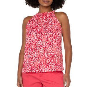 Liverpool Sleeveless Halter Top with Ruffles